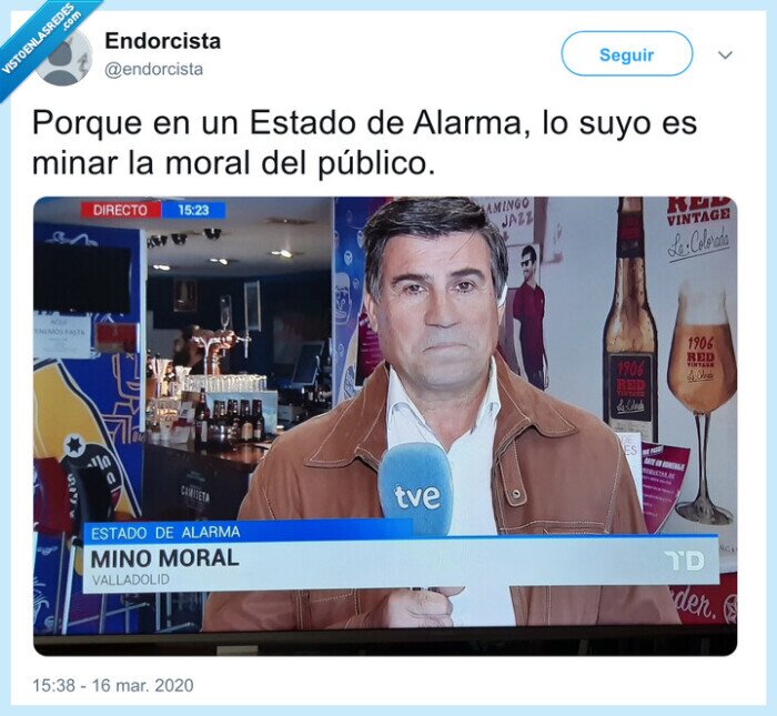 mino moral,cuarentena,coronavirus,reportero