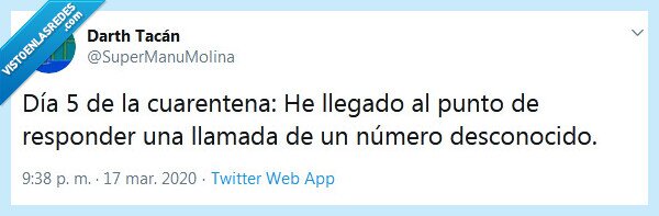 responder,llamada,número desconocido,cuarentena,coronavirus