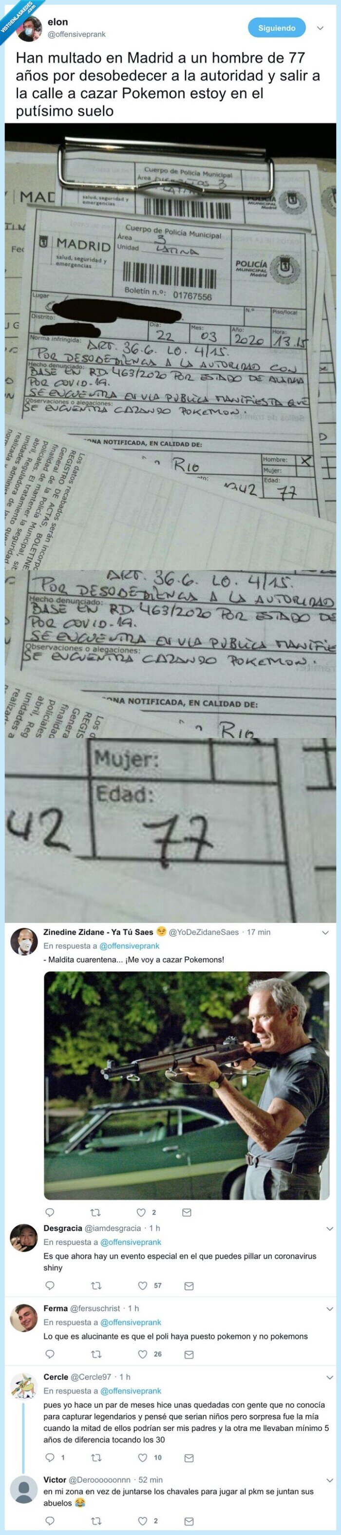 pokemon,multa,anciano,77 años,confinamiento,coronavirus