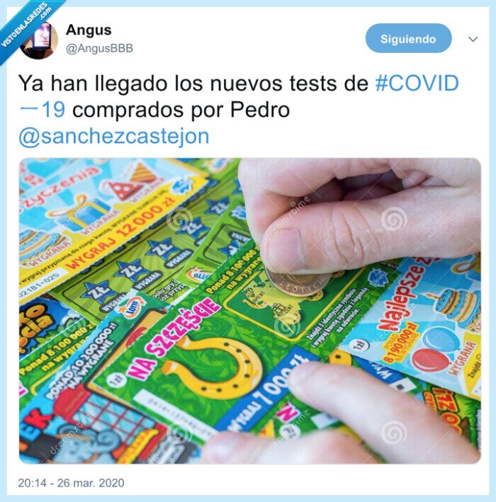 pedro sanchez,tests,coronavirus,rasca y gana