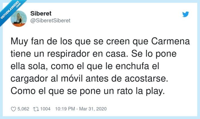 respirador,acostarse,cargador,Carmena,enchufa,móvil