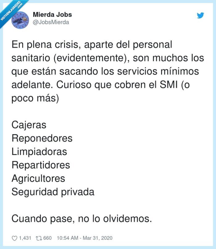 Cajeras,Reponedores,Limpiadoras,Repartidores,Agricultores,Seguridad