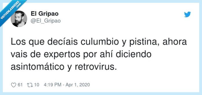 asintom&aacute;tico,retrovirus,dec&iacute;ais,culumbio,pistina,expertos