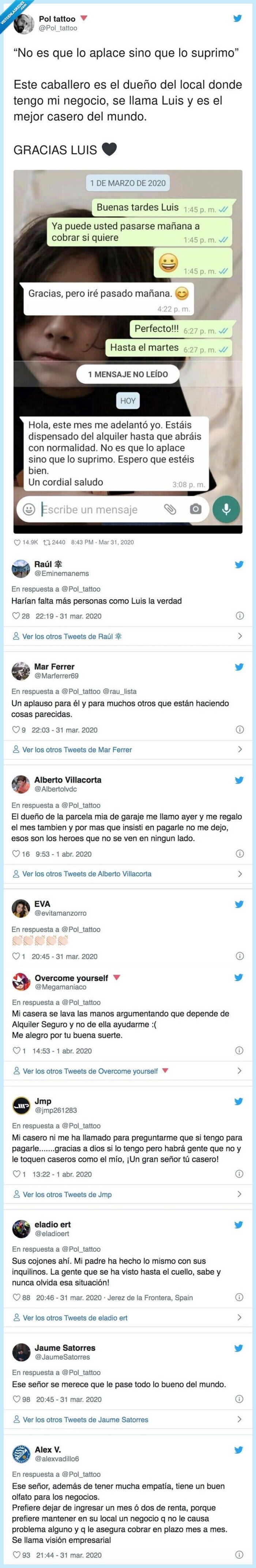 GRACIAS,caballero,negocio,aplazar,pago,alquiler