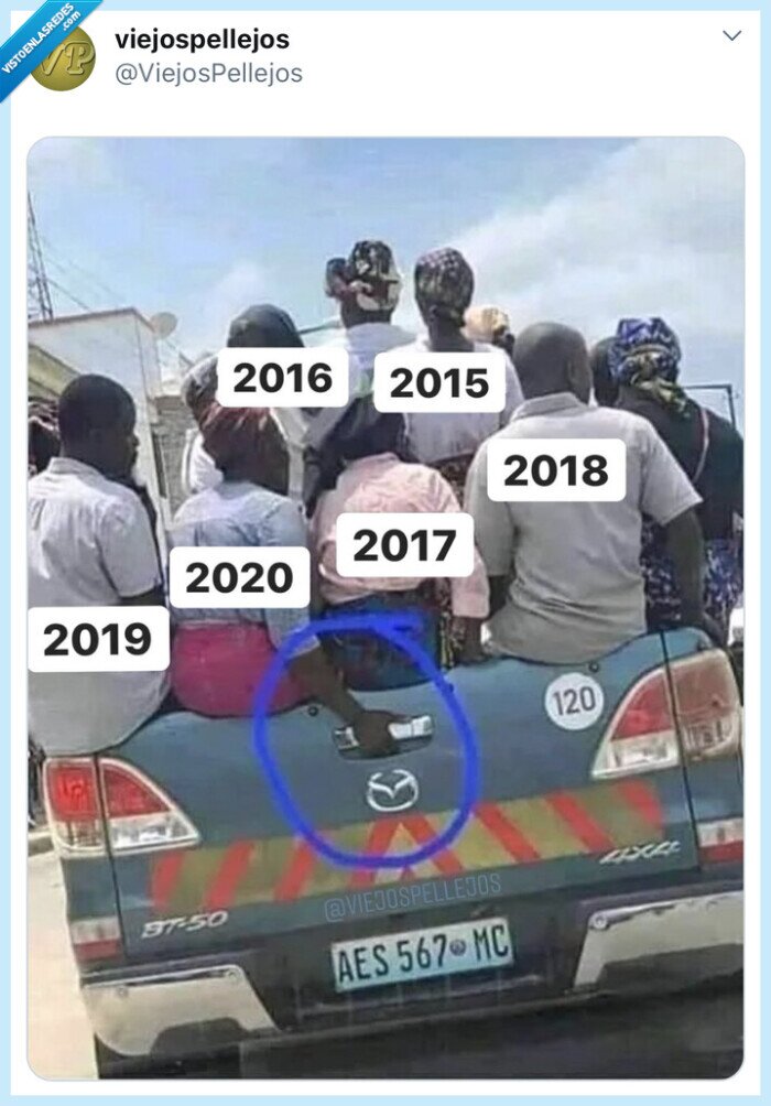 2020,año,coche,maletero,asa,humor