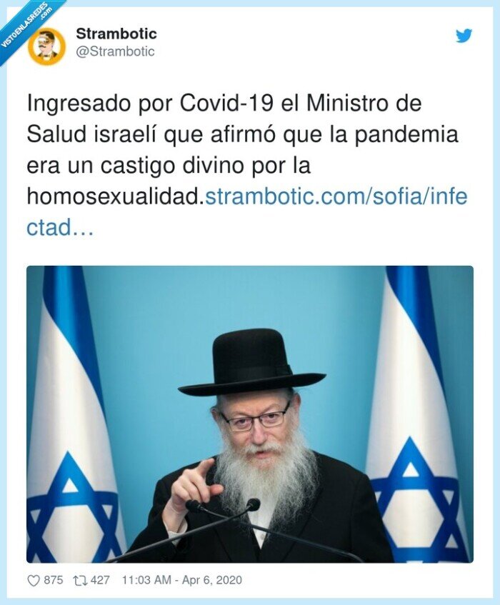 homosexualidad,Ingresado,Covid-19,Ministro,israelí,pandemia