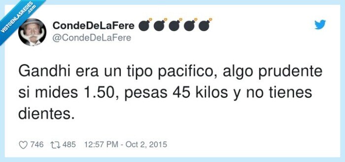 pacifico,prudente,dientes,Gandhi