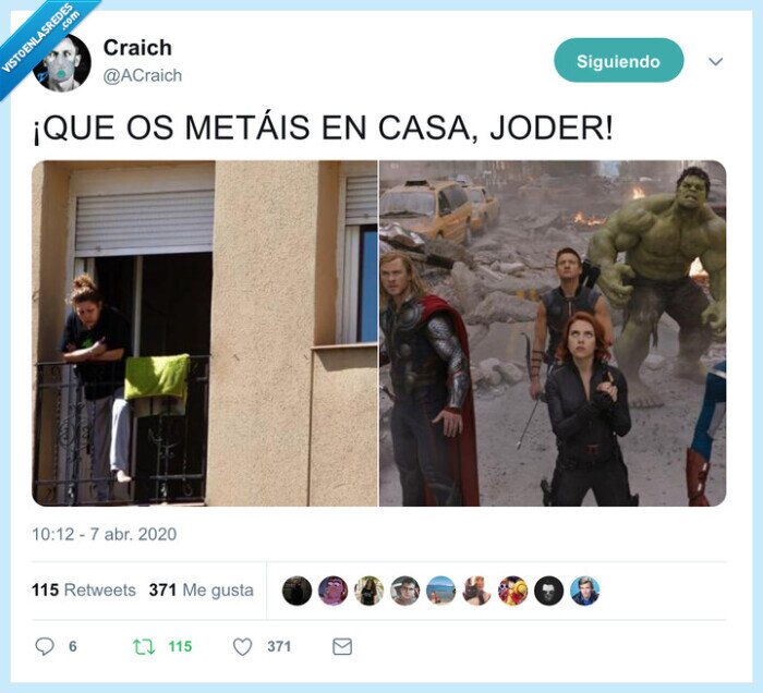 en casa,dentro,balconazi,avengers,coronavirus