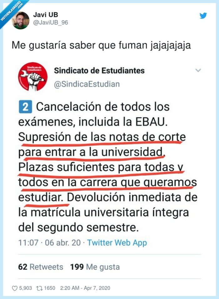 jajajajaja,gustaría,carreras,suspensión de notas,nota de corte,entrar,universidad