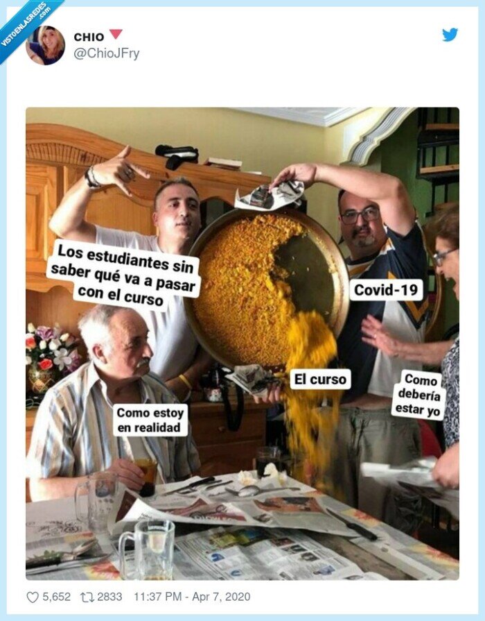 curso,estudiantes,paella,coronavirus