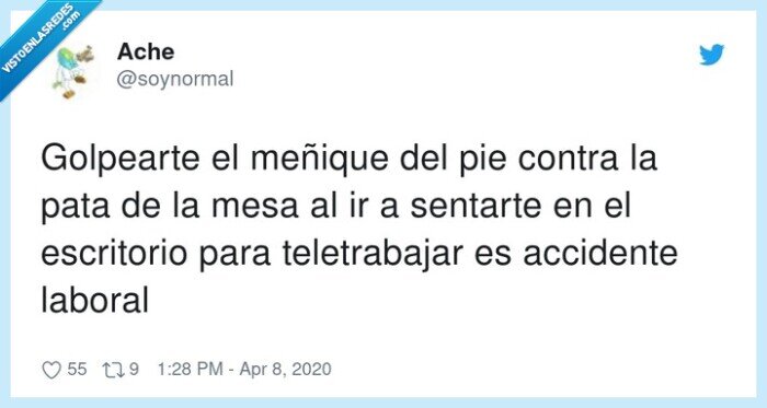 teletrabajar,escritorio,golpearte,accidente,meñique,sentarte