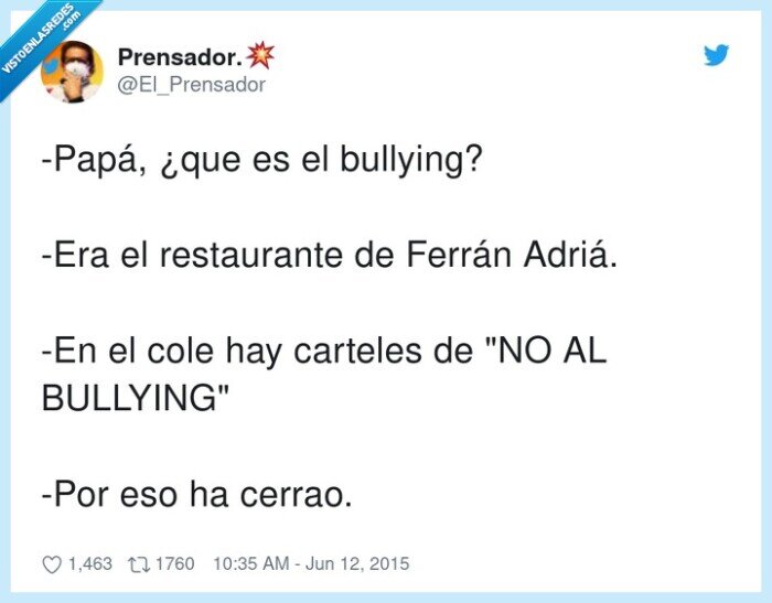 restaurante,bullying,carteles,pap&aacute;,ferr&aacute;n adri&aacute;