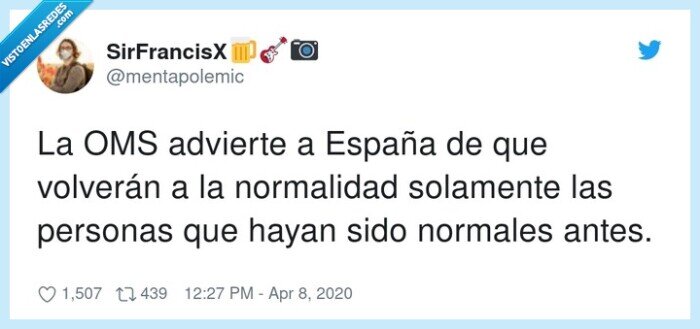 normalidad,volver,advertir,personas normales,oms