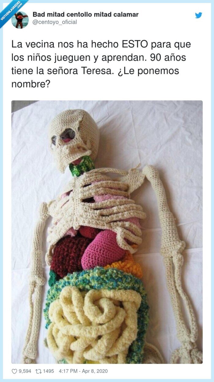 aprendan,jueguen,señora,ponemos,vecina,niños,esqueleto,crochet,lana