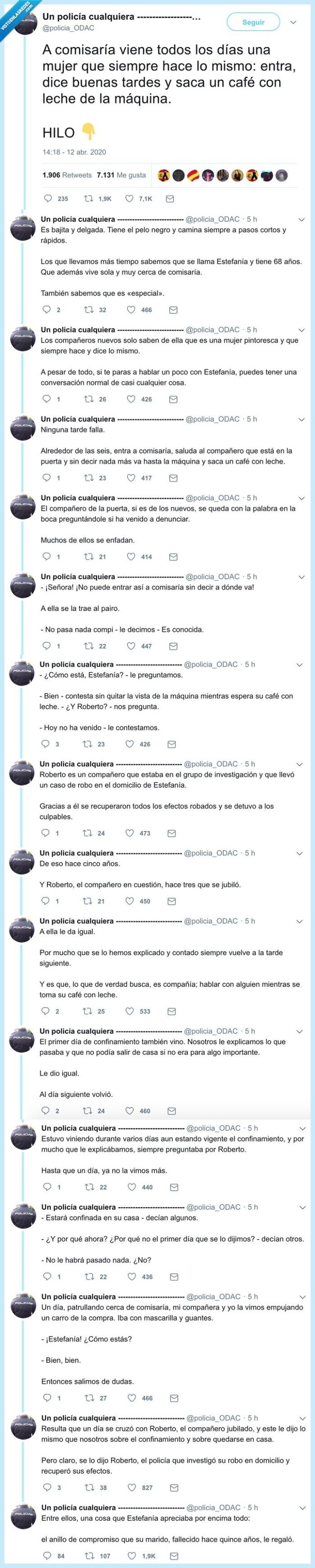 mujer,comisaría,café,roberto,amigo,amistad