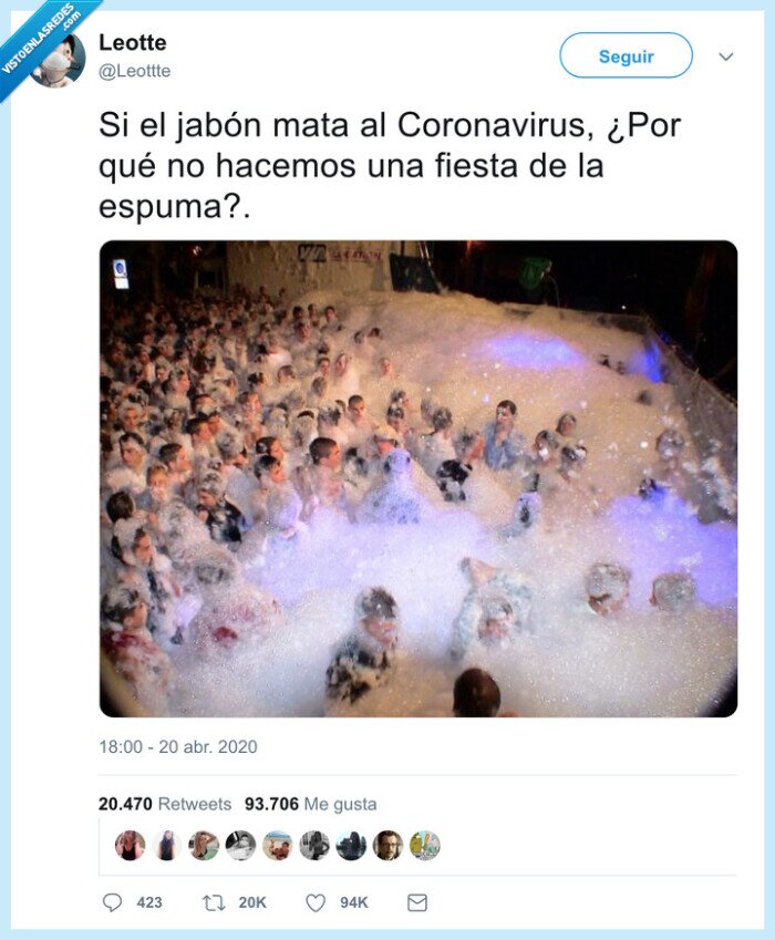 coronavirus,jabón,fiesta,espuma,matar