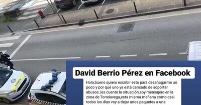 561470 - La policía multa a un trabajador de reparto por aparcar un momento en doble fila y el repartidor estalla de esta manera: