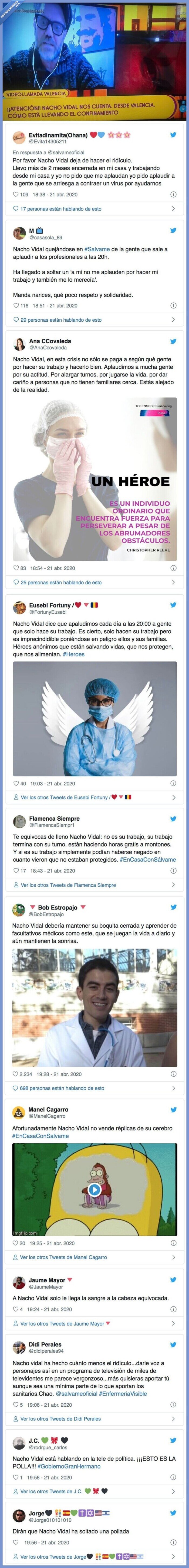 nacho vidal,aplauso,20,coronavirus,medicos,tontaco