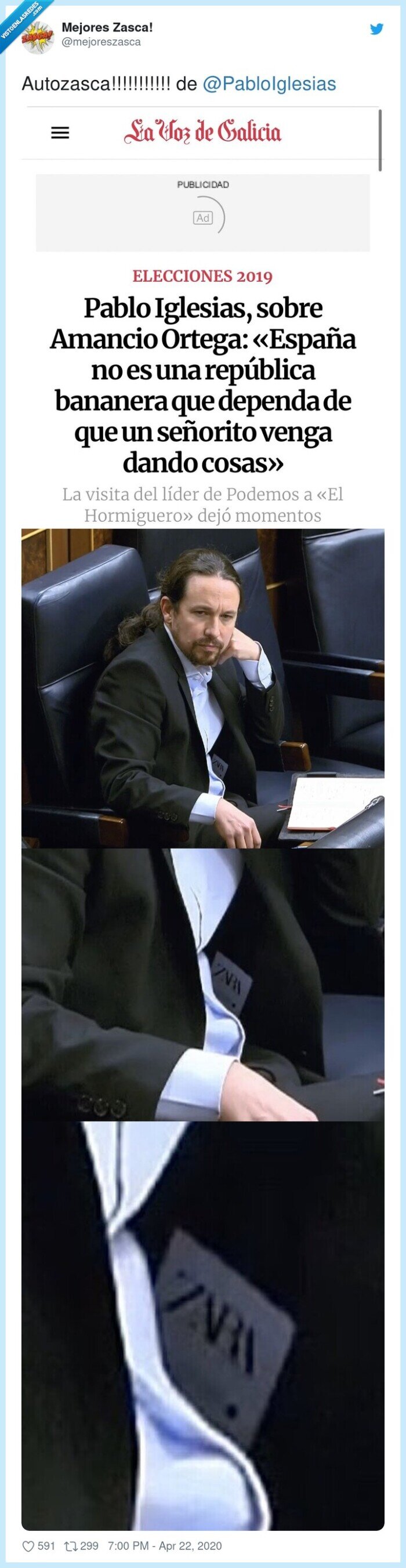 @pabloiglesias,autozasca,inditex,amancio ortega,chaqueta,zara