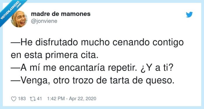 disfrutar,cenar,contigo,tarta de queso,repetir