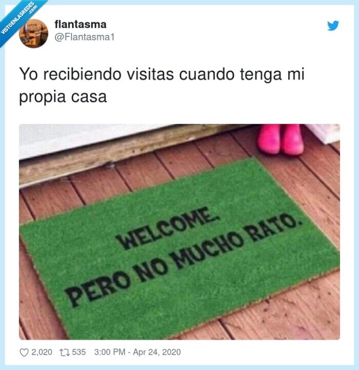 recibiendo,visitas,casa propia,felpudo