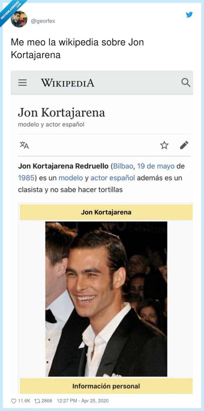 jon kortajarena,wikipedia,sobre,meo,tortilla,tonto