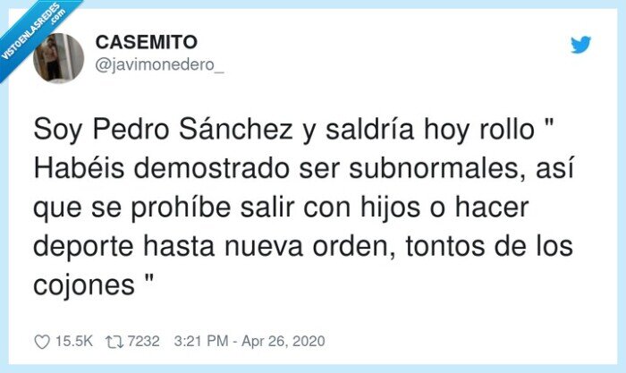 subnormales,demostrado,prohíbe,pedro sánchez,deporte,niños,cuarentena,salir,irresponsables