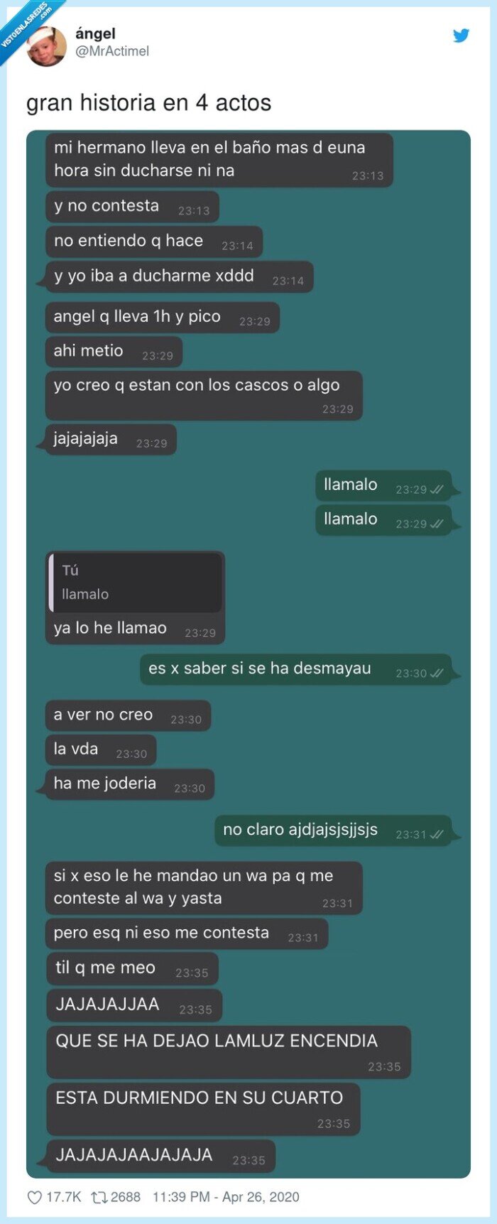 historia,hermano,baño,encerrado