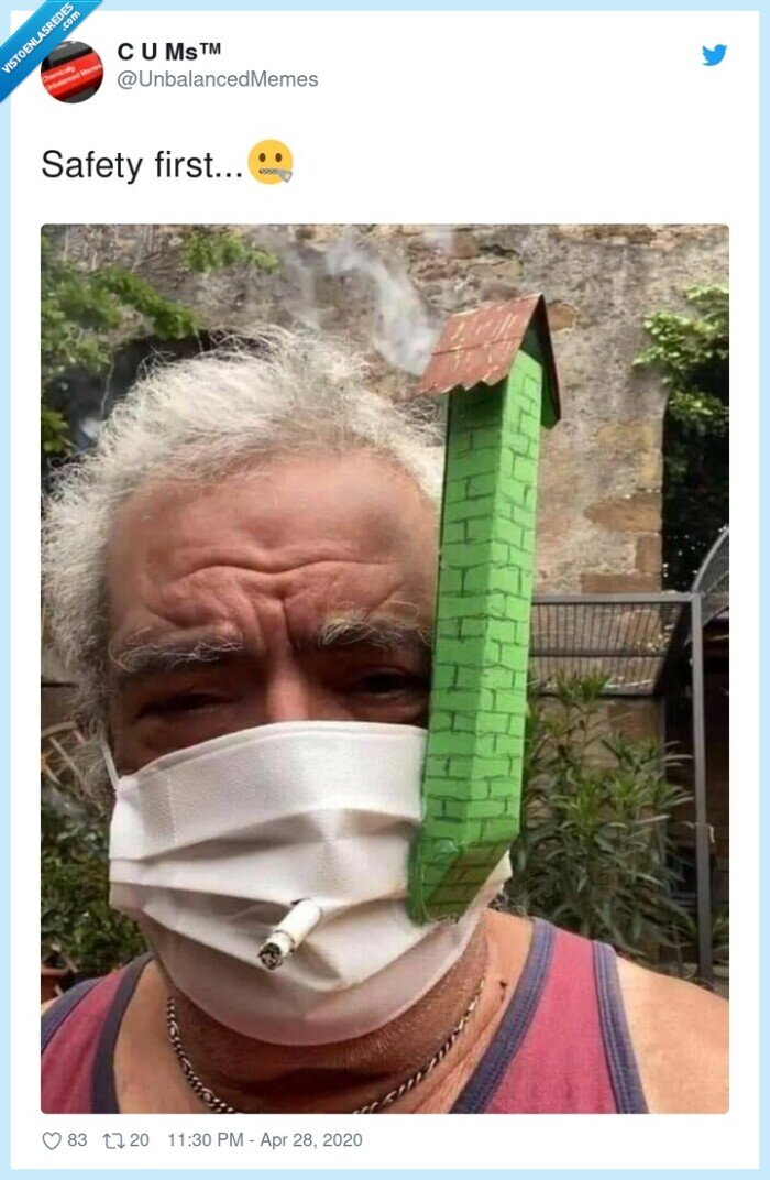 seguridad,chimenea,mascarilla,fumar,cuarentena