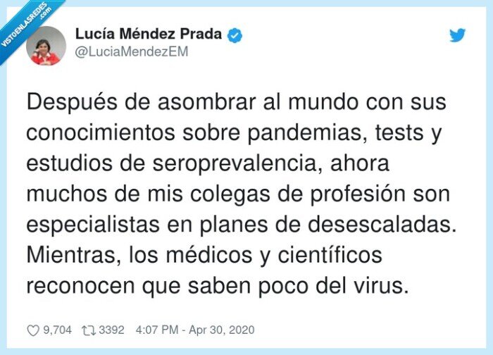 coronavirus,conocimientos,especialistas,científicos,desescaladas,profesión