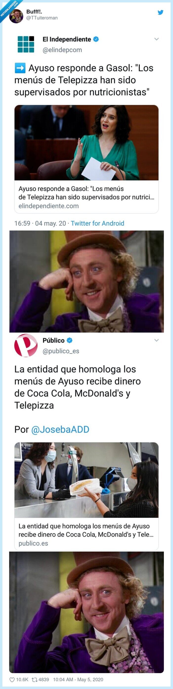 mcdonalds,ayuso,telepizza,nutricionista,chanchullos