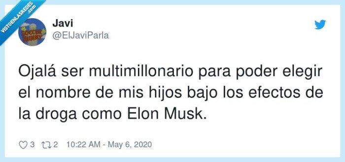 multimillonario,efectos,ojalá,elegir,nombre,elon musk,hijo