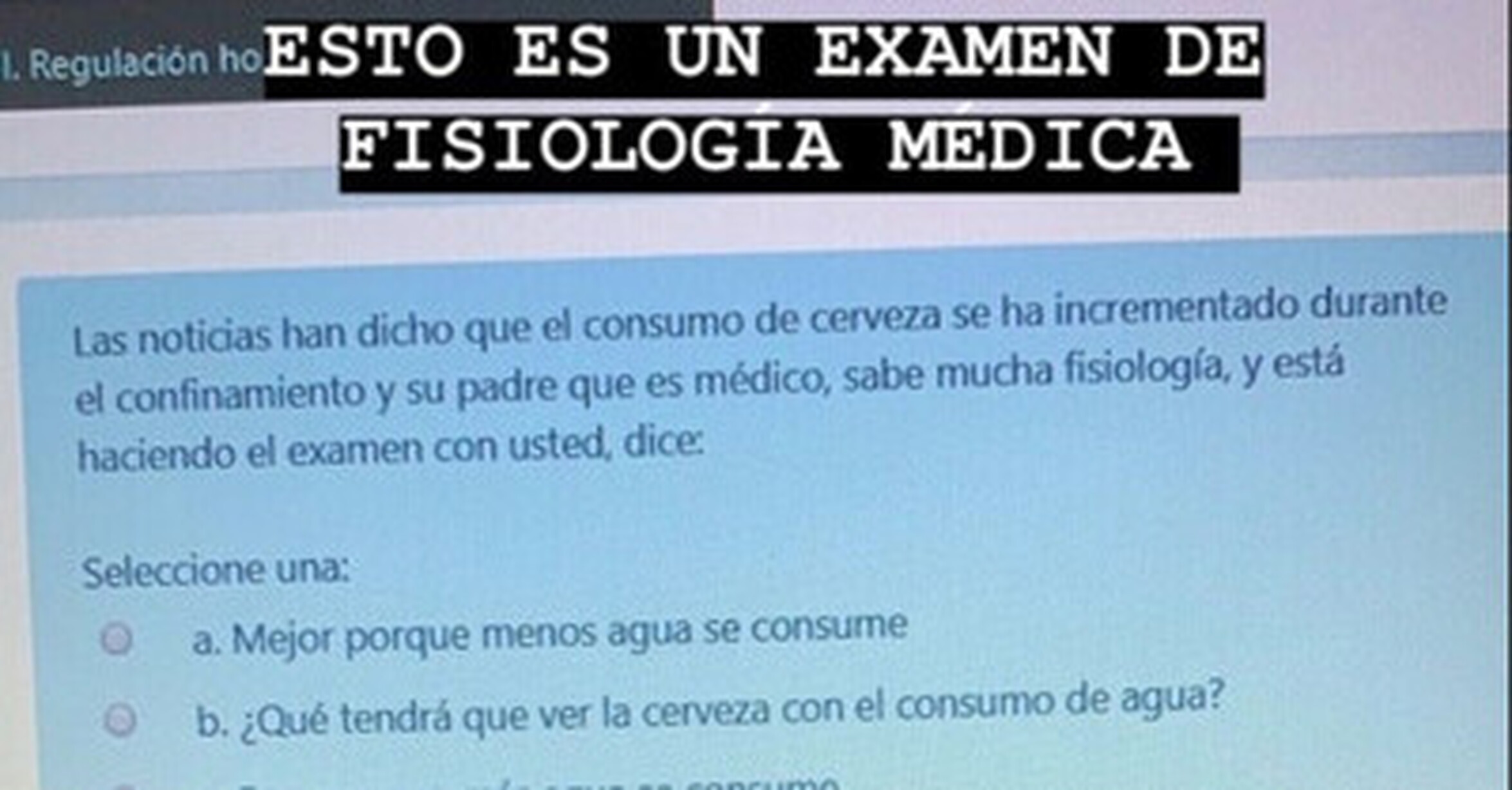Vef Visto En Las Redes Denuncian Un Examen De Medicina Con Preguntas Extranas Esta Evaluando O Solo Se Rie De Nosotros