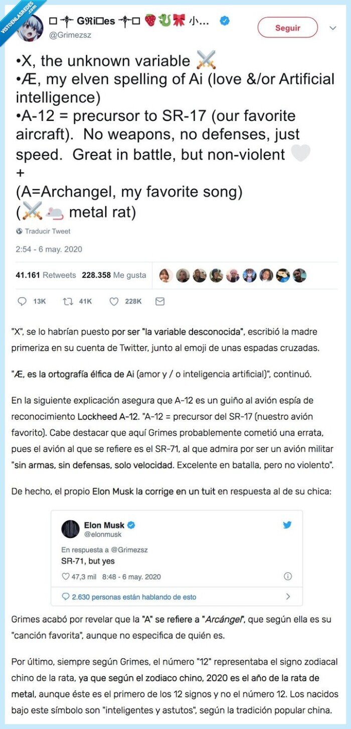 elon musk,grimes,nombre,hijo,X Æ A-12