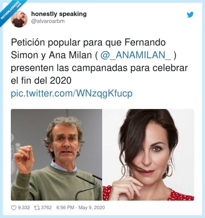 ana milan,campanadas,presenten,petición,fernando simon,celebrar