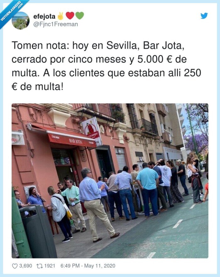 sevilla,clientes,estaban,cerrado,multa,coronavirus