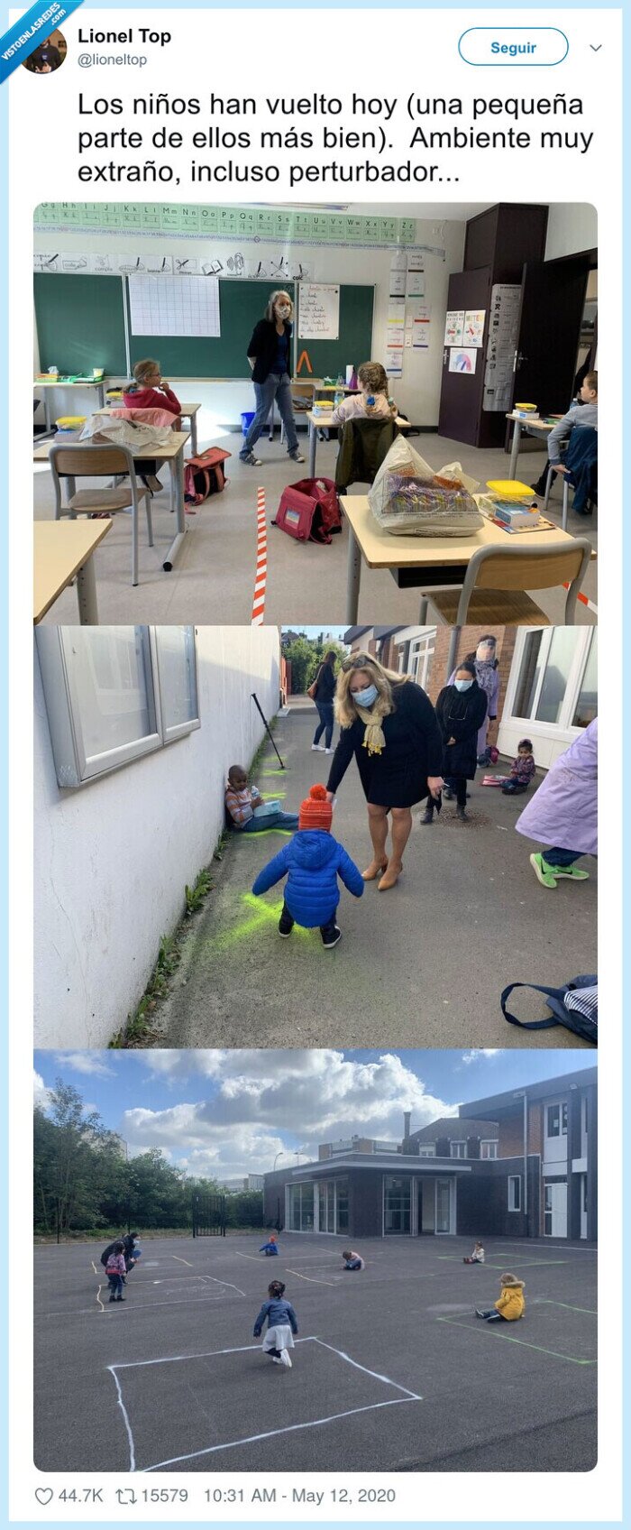francia,niños,colegio,patio,coronavirus