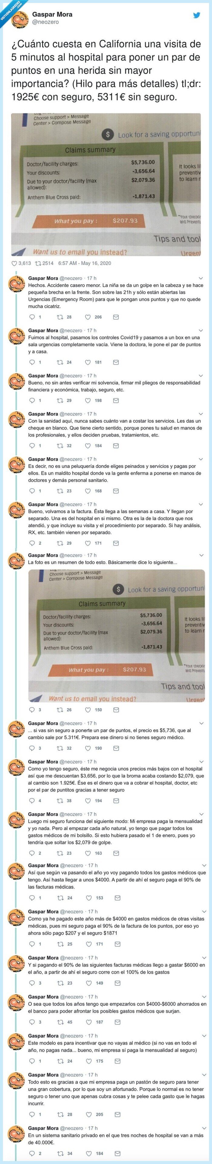 importancia,california,sanidad,hospital,factura