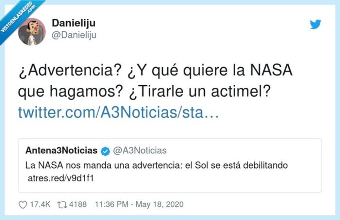 advertencia,nasa,sol,actimel