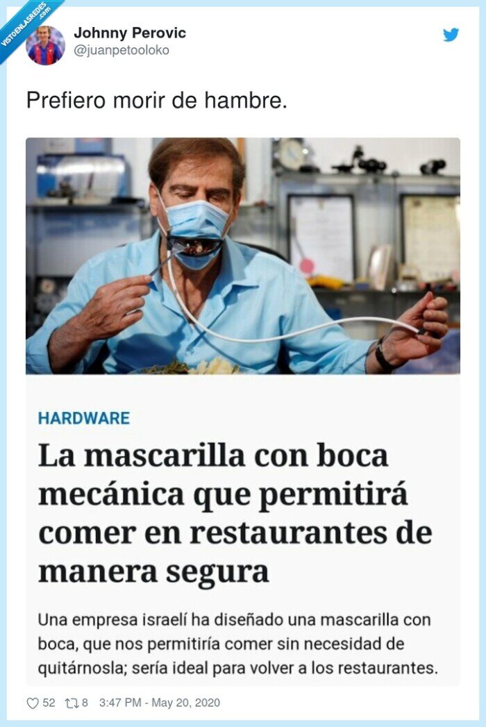 mascarilla,boca mecánica,comer