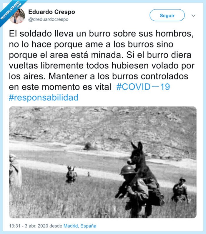 pandemia,coronavirus,soldado,burro,a cuestas