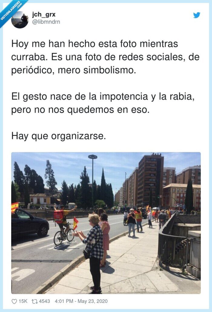 organizarse,periódico,impotencia,simbolismo,sociales,quedemos,justeat,repartidor