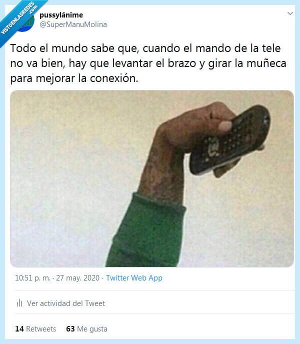 mando,tele,girar,muñeca,brazo