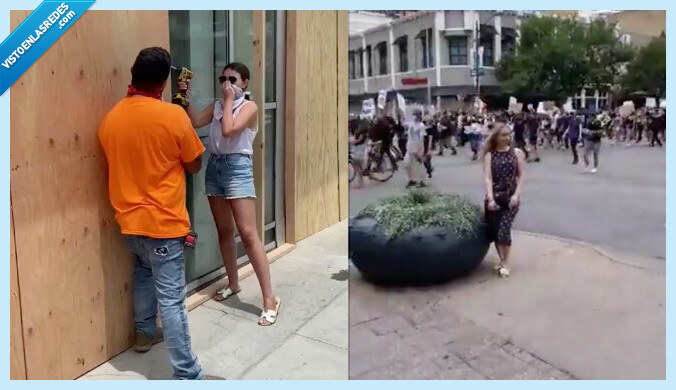 597624 - Indignación en las redes por los influencers que están haciéndose fotos de postureo en los disturbios de EE UU