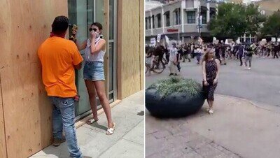 597624 - Indignación en las redes por los influencers que están haciéndose fotos de postureo en los disturbios de EE UU