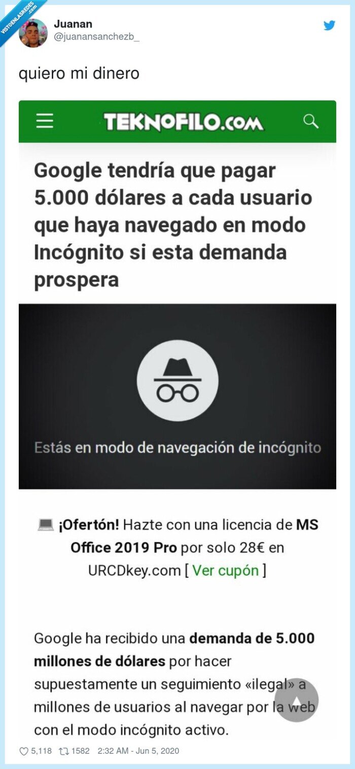 quiero,dinero,google,modo incógnito