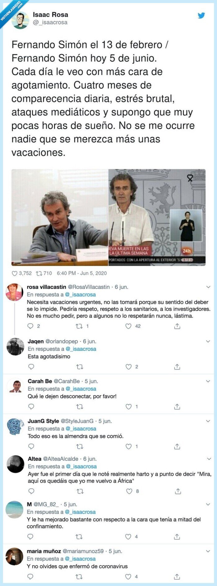 comparecencia,mediáticos,agotamiento,vacaciones,fernando simón,cambio