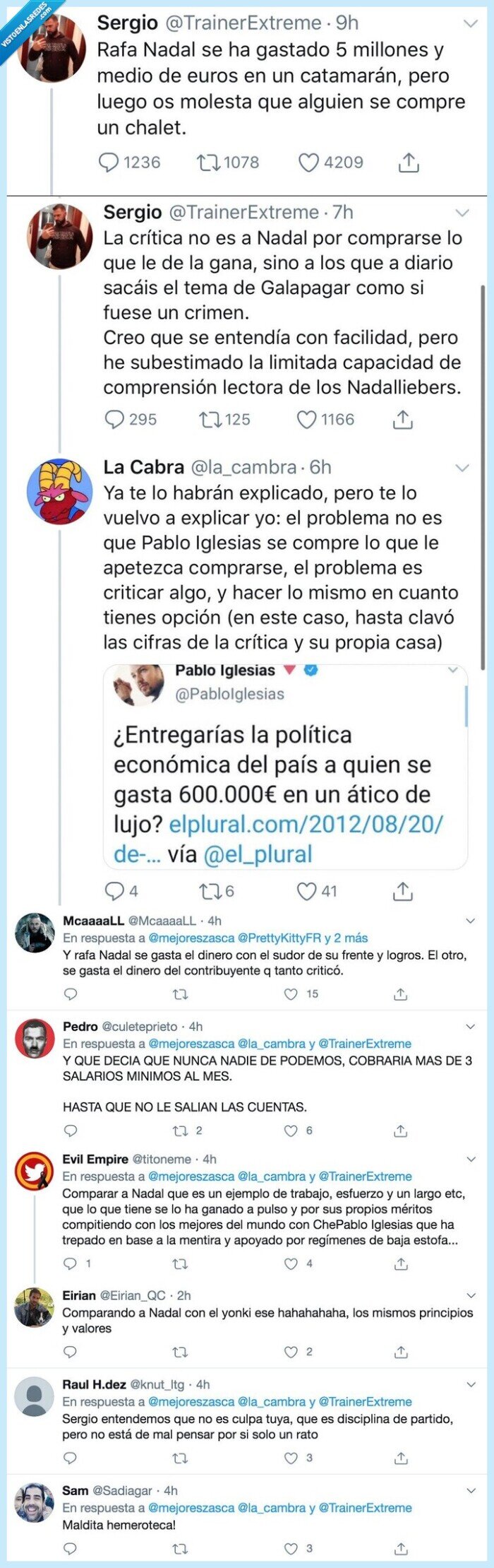 zasca,dinero,pablo iglesias,rafa nadal