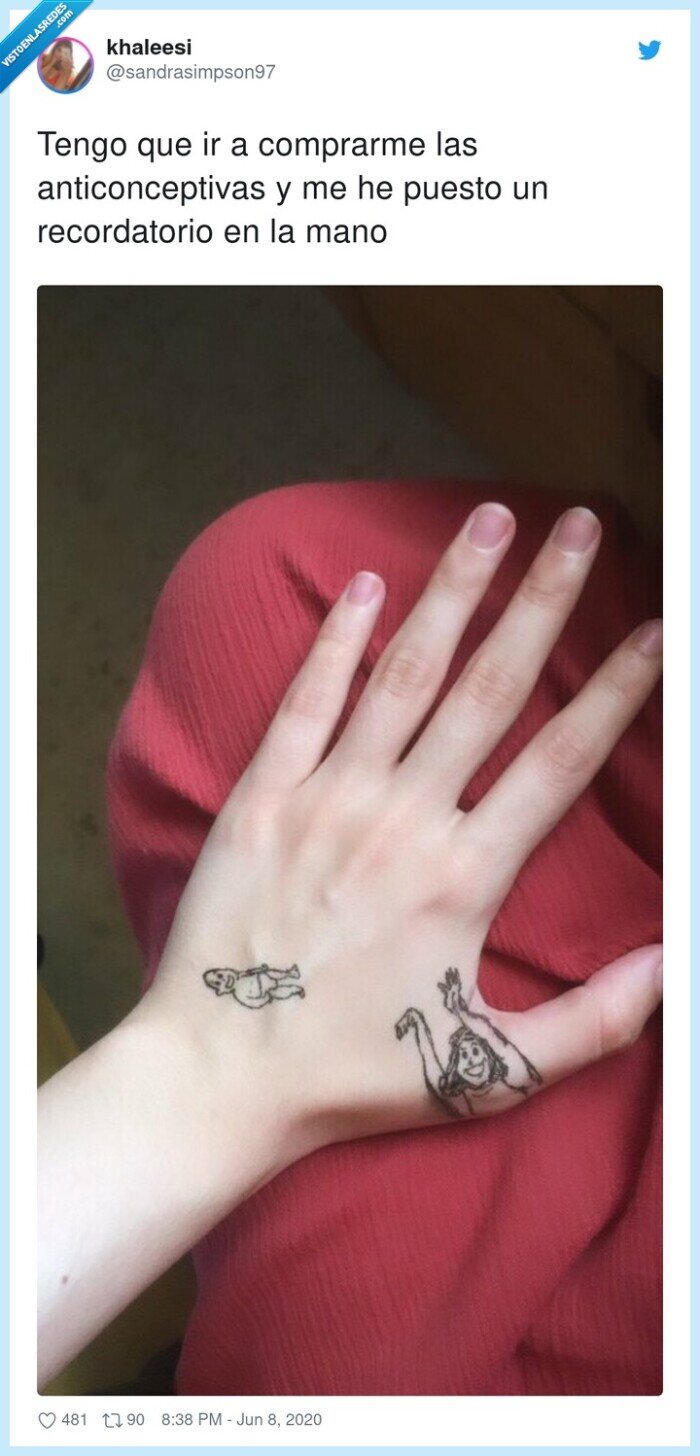 anticonceptivas,recordatorio,mano