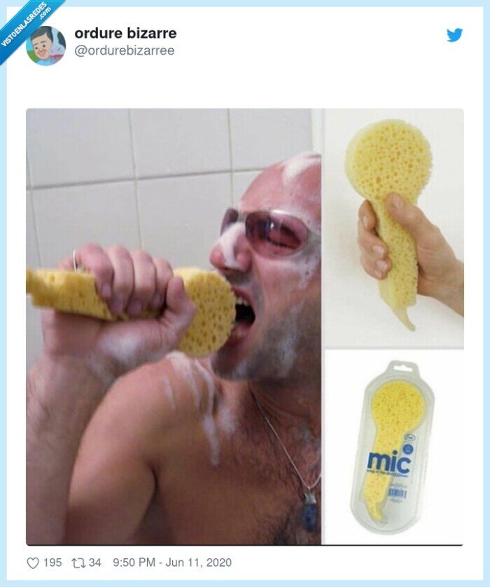 esponja,ducha,micrófono